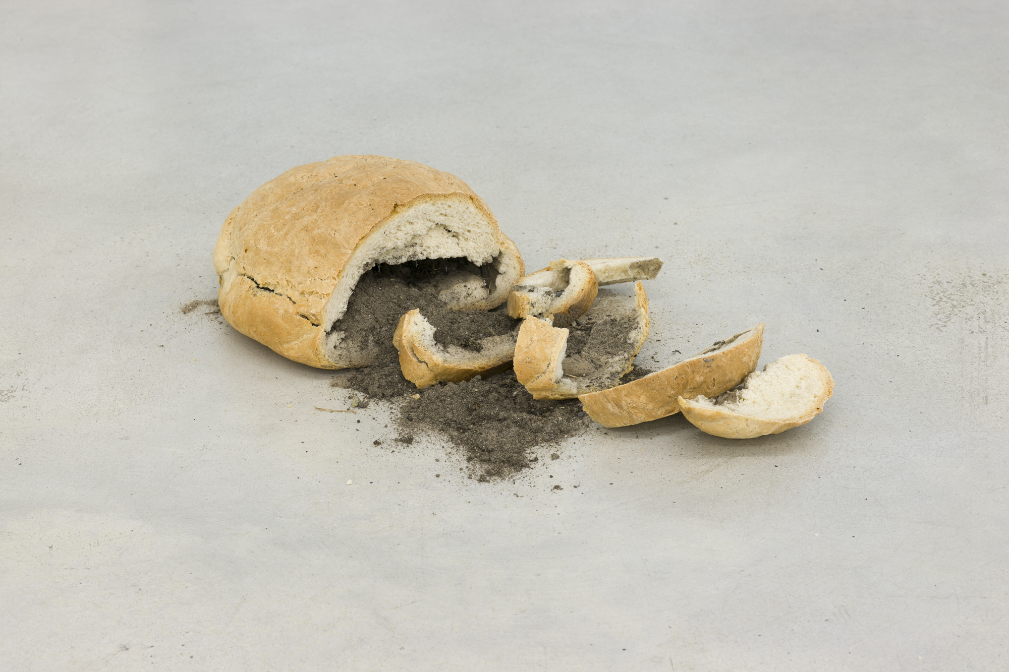 Bread with Soil, bread baked with German and Polish soil, variable dimensions, 2014 - 2015