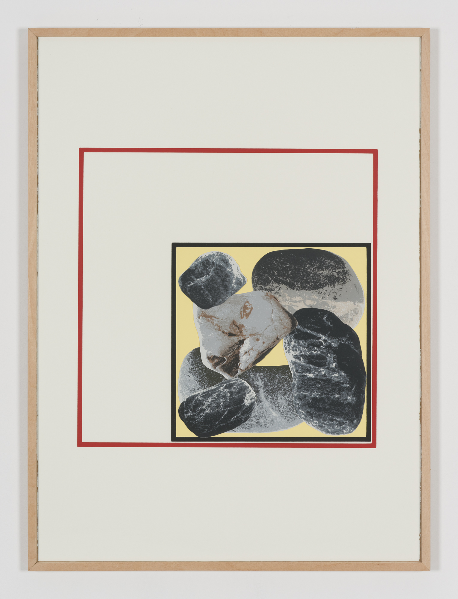 Panta Rhei, silk screen print, rearrangeable cut-out elements, wooden frame, 77 x 105 cm, from a series of twenty, 2015