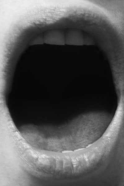 Untitled (Open Mouth), B&W print, 64 x 46 cm (framed), 2011