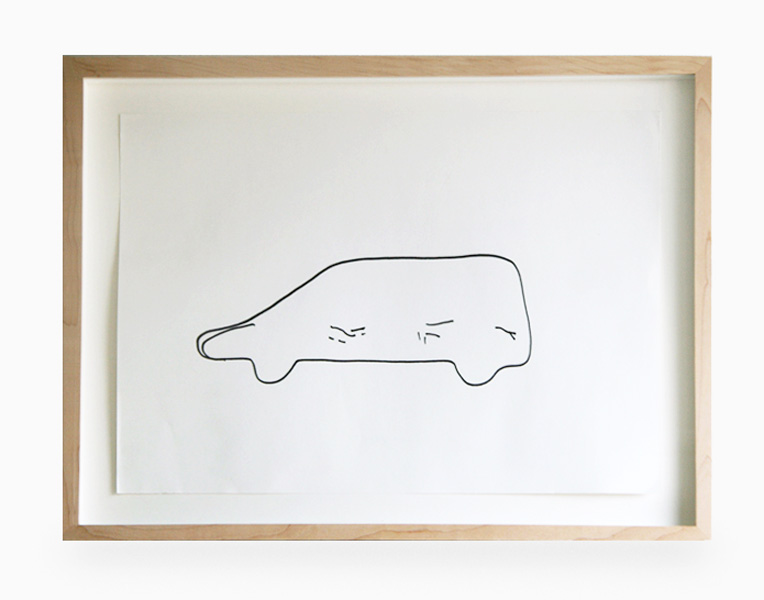 Back Car, felt tip pen on paper, 50 x 37 cm, 2007