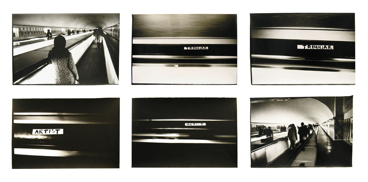 Untitled (Trbuljak – Artist) I, series of six B&W photographs, 30 x 45 cm each, 1973
