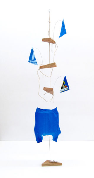 Untitled, wood, wire, metal, rope, string, plastic, plastic bag, 230 cm x 70 cm, 2009