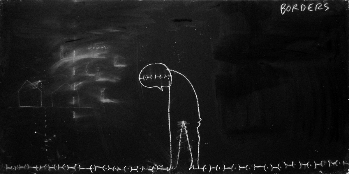 Chalk Reality, chalk on black board, 120 x 240 cm, 2010 - 2011