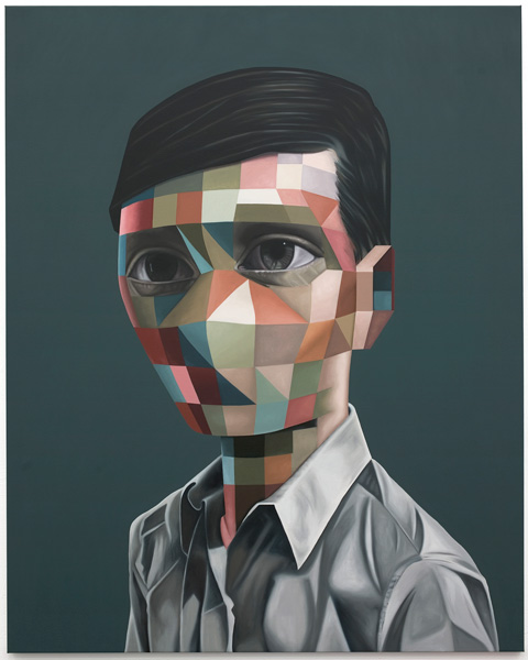 Vectorface 1, oil on canvas, 180 x 144 cm, 2008