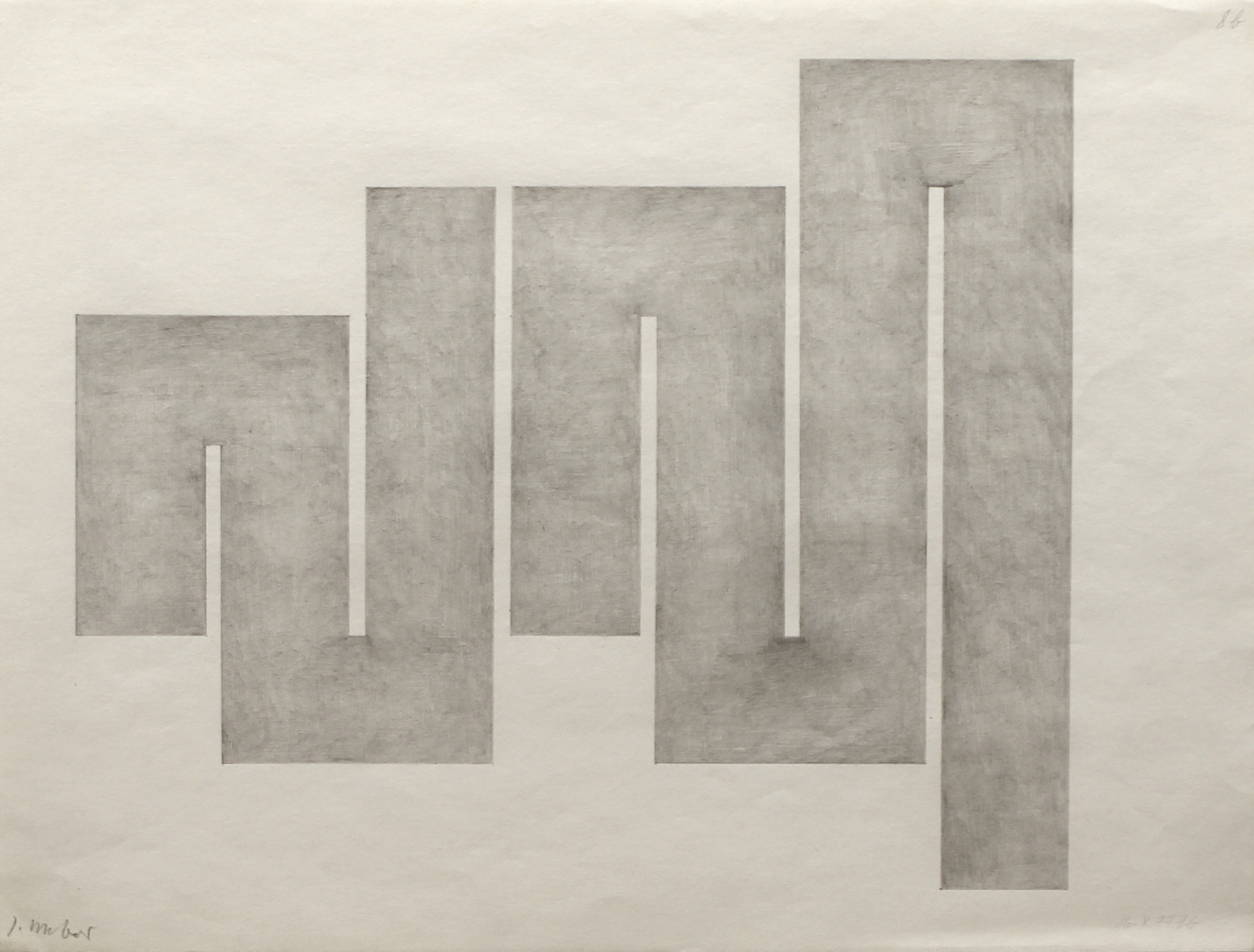 Untitled (6b) 14 October 1977, pencil on paper, 30 x 39.5 cm, 1977