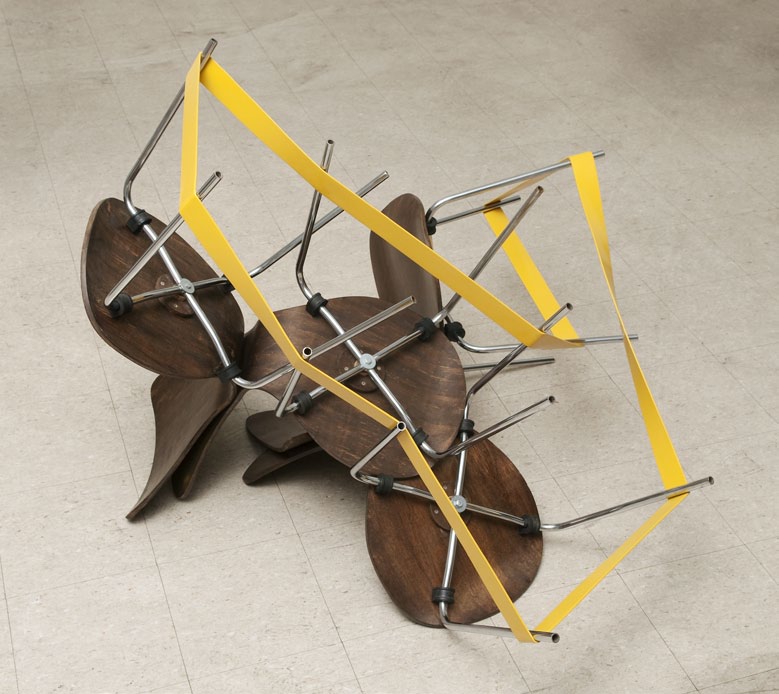 Isolating (Chairs), chairs, iron and enamel paint, 100 x 135 x 145 cm, 2008